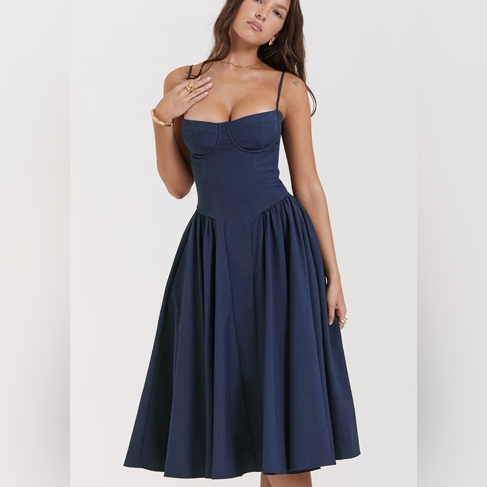 House of CB Samaria Corset Navy Dress Sz. XS